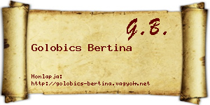 Golobics Bertina névjegykártya